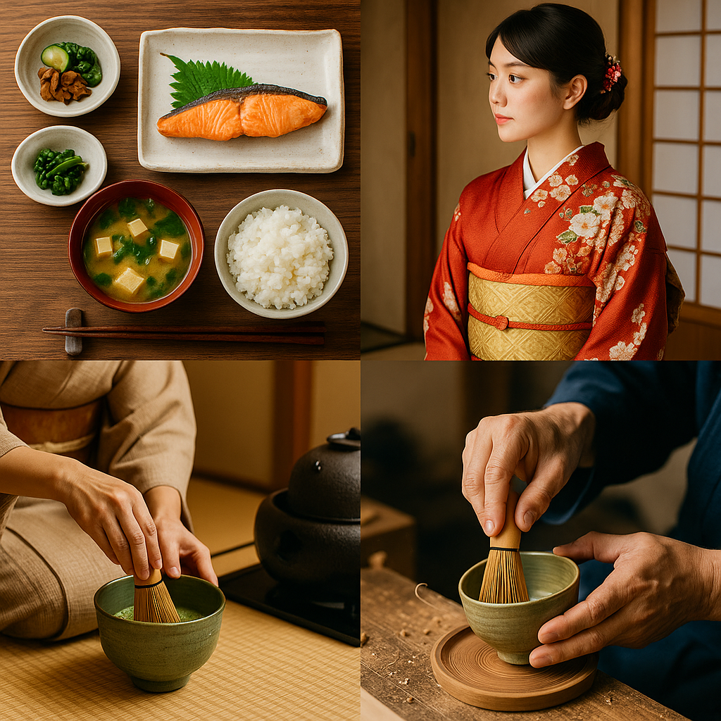 日本の伝統文化 ― 和食・着物・茶の湯・工芸 和食・着物・茶の湯・工芸が調和する日本の伝統文化