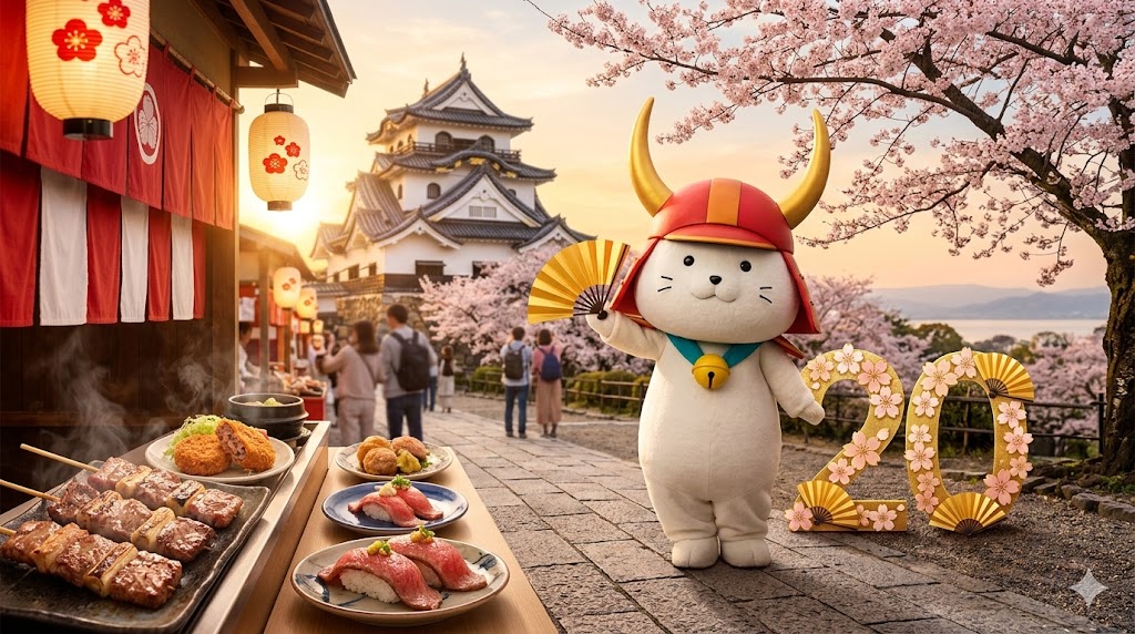 【祝・20周年】ひこにゃんに会いたい！2026年特別スケジュールと絶品・近江牛食べ歩き