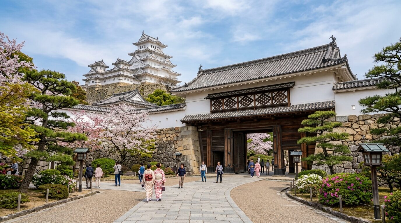姫路城の表玄関である菱の門のイメージ