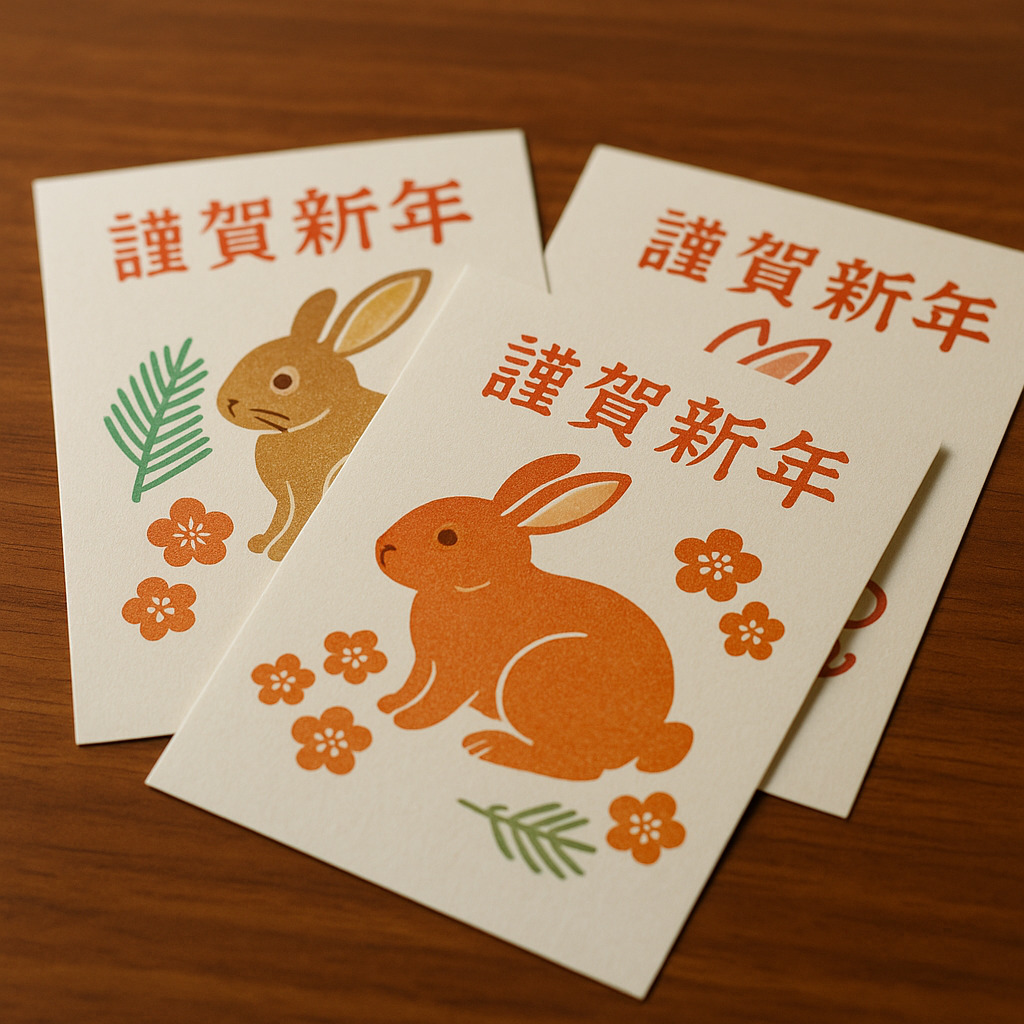 干支の絵柄が描かれた年賀状 干支の絵柄が描かれた年賀状