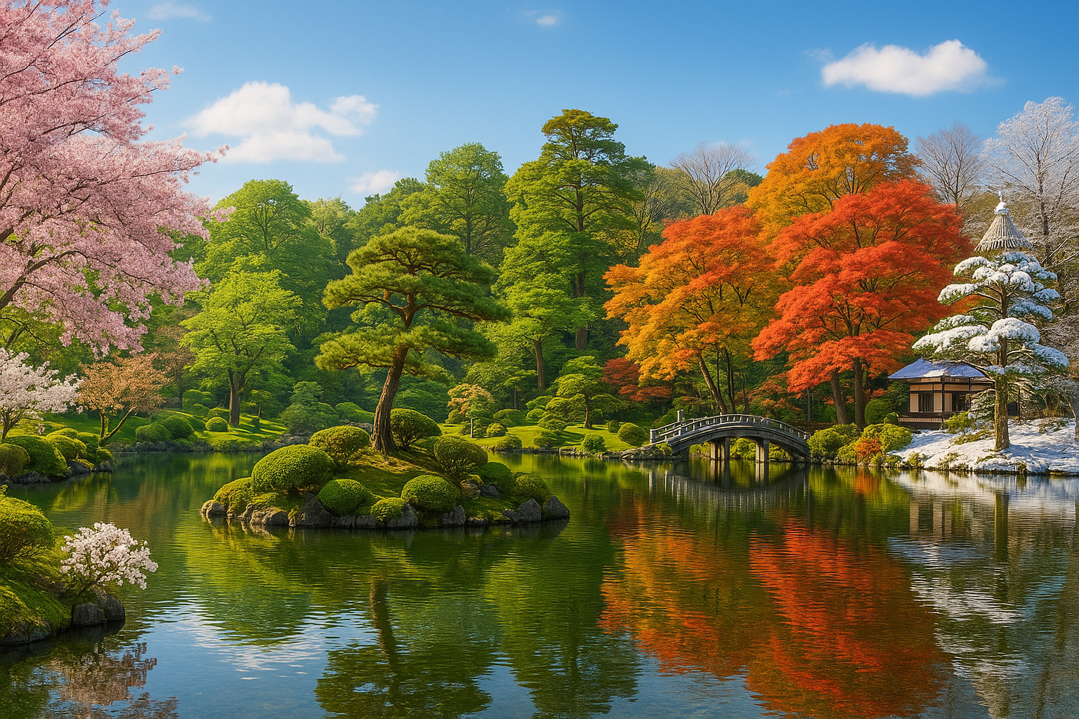 四季の移ろいを五感で楽しむ日本庭園の風景