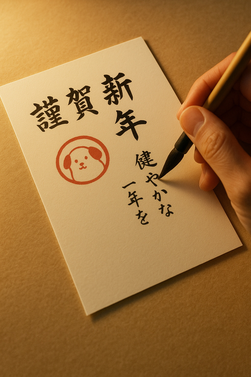 机の上に並ぶ年賀状と墨・硯 机の上に並ぶ年賀状と墨・硯