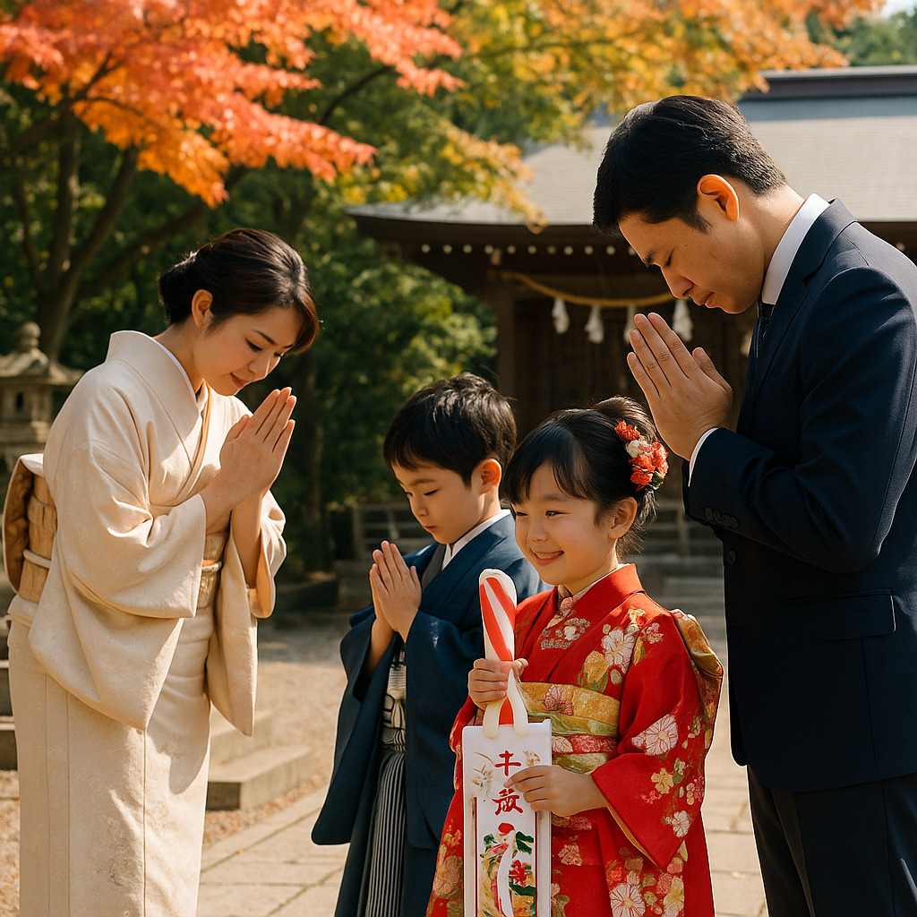 七五三 ― 家族で祈りを捧げる日本の秋の風景