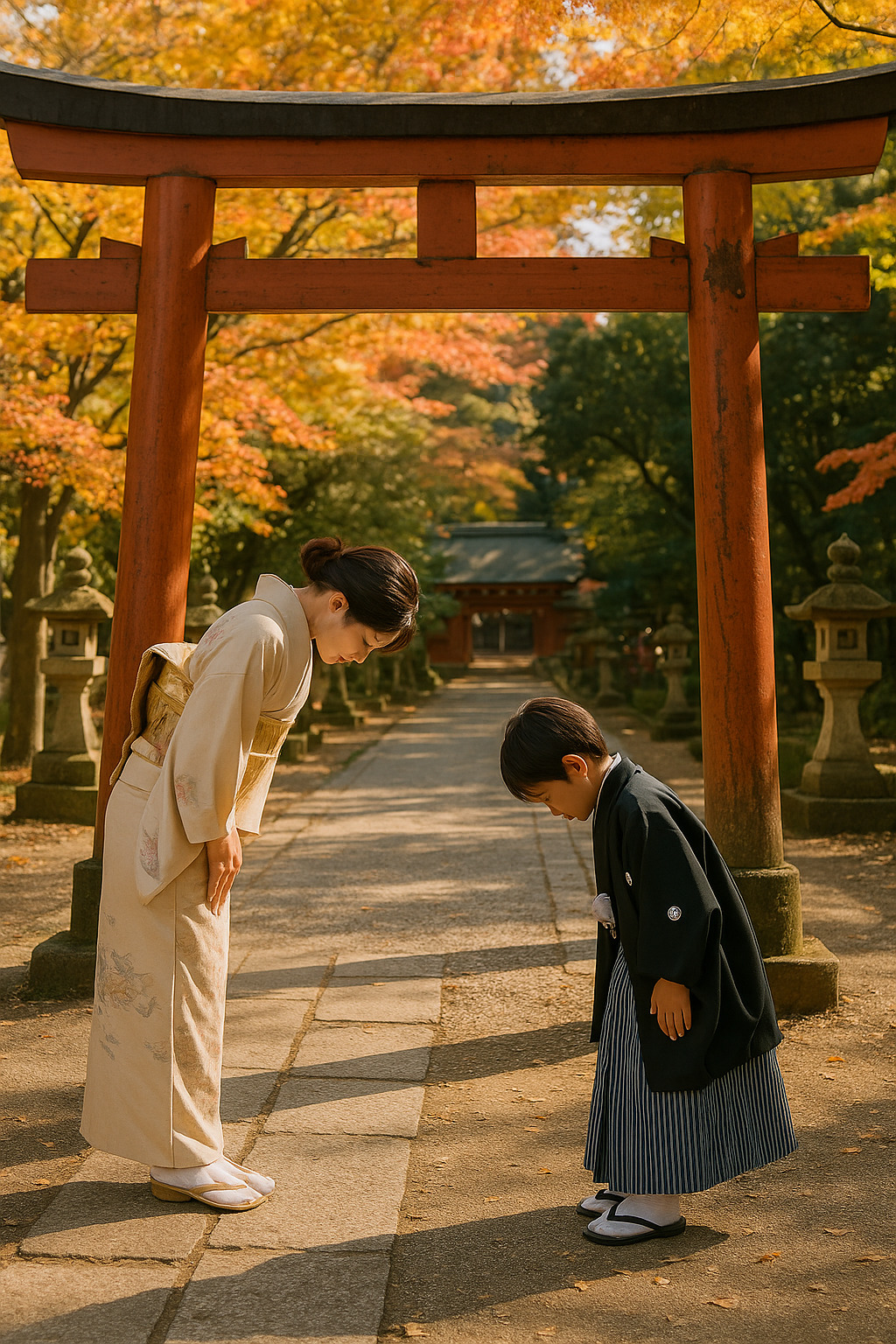 鳥居の前で一礼し、端を歩いて神域へ ― 参拝の基本作法