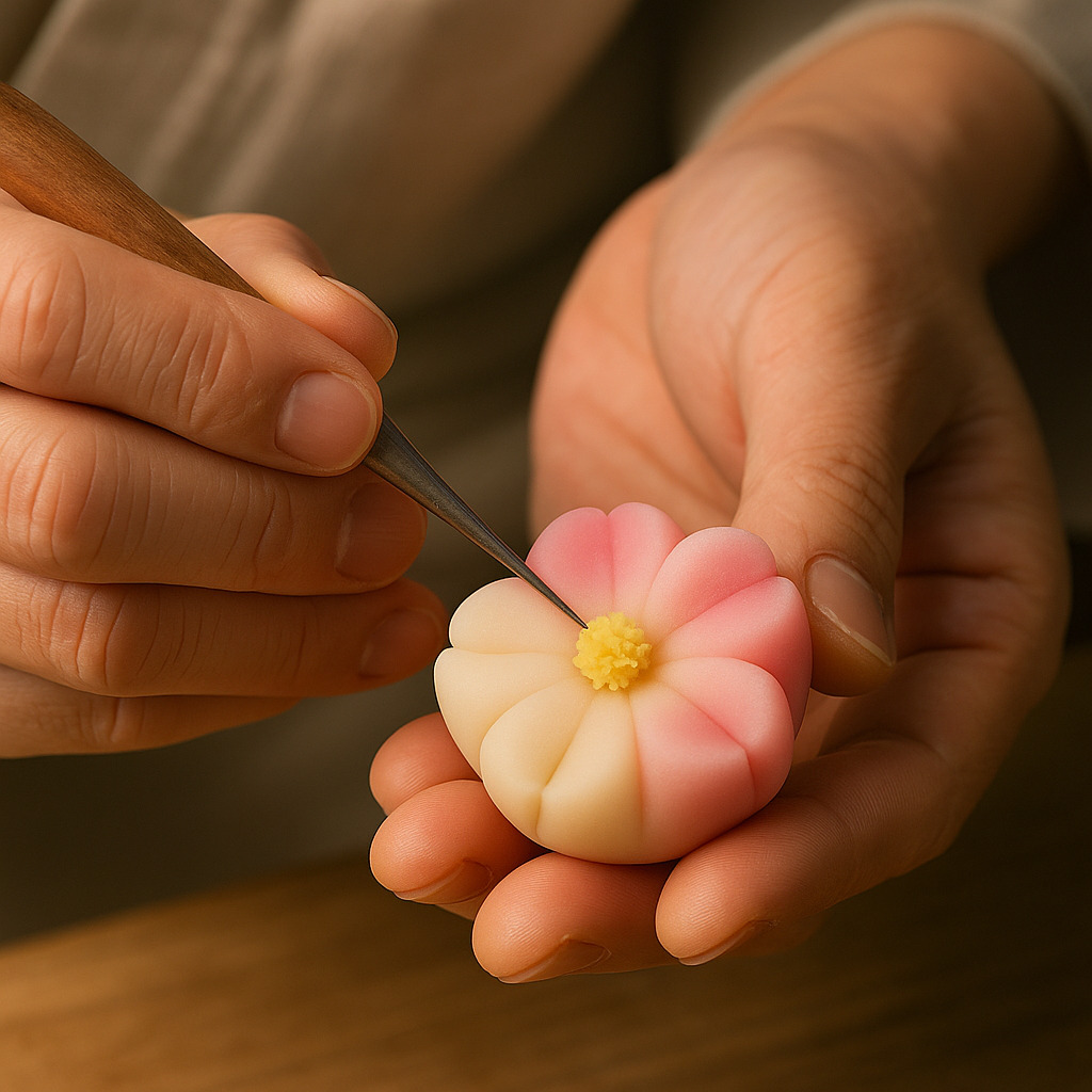職人の手仕事 ― 上生菓子をかたちづくる瞬間 和菓子職人の手元作業