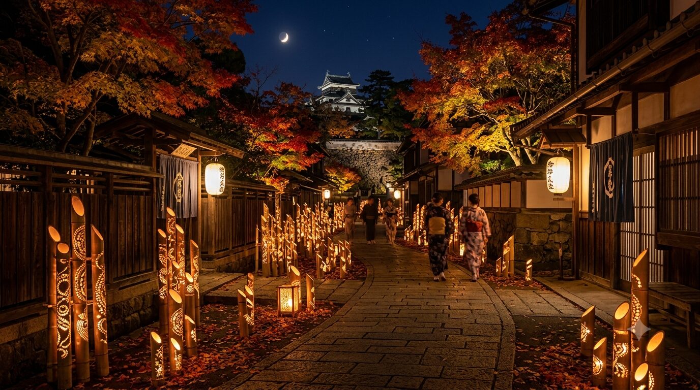 秋夜に灯る竹灯り ― 八雲の世界観を今に伝える松江の秋祭り